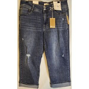 NWT Women Angels Forever Young Everflex Skinny Crop Denim Tummy Control Stretch